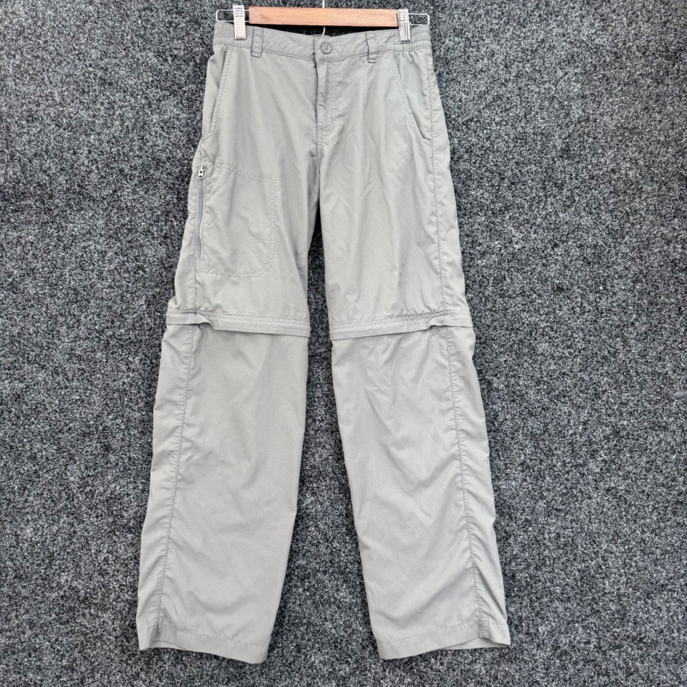 Columbia Omni-Shade Boys Gray Convertible Hiking Cargo Pants Size L 14/16 AB0047